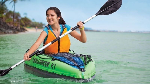 Intex Challenger K1 Kayak, 1-Person Inflatable Kayak Set | $54 | Amazon